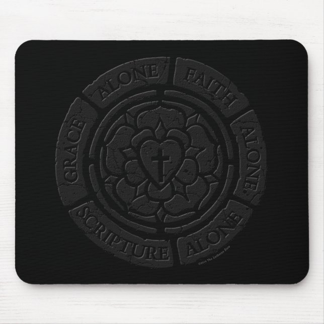 Aged Stone Luther Rose Mouse Mat (Front)