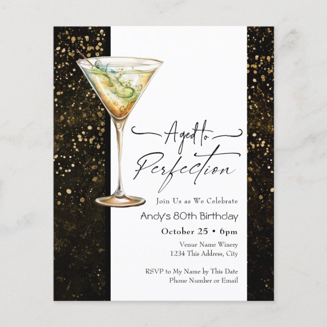 Aged to Perfect 80th Birthday Invitation (Front)