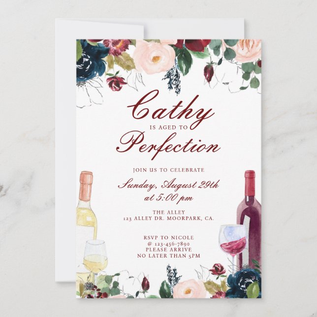 Aged to perfection, 40oth Birthday, 50th birthday, Invitation (Front)