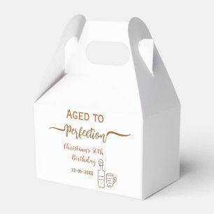 aged to perfection 50th birthday name brown wine favour box