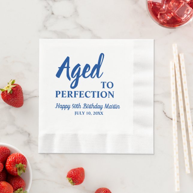 Aged To Perfection 50th Birthday Napkins (Insitu)