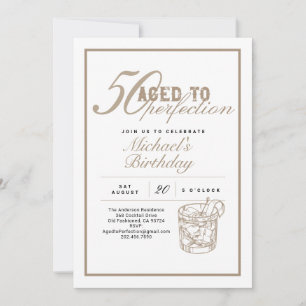 Aged to Perfection 50th Birthday Party  Invitation