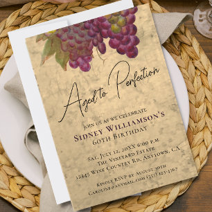 Aged to Perfection 60th Birthday, Wine Elegant Invitation
