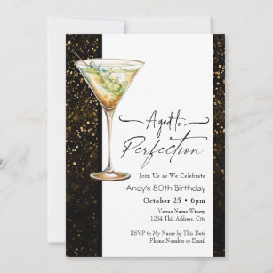 Aged to Perfection 80th Birthday Invitation