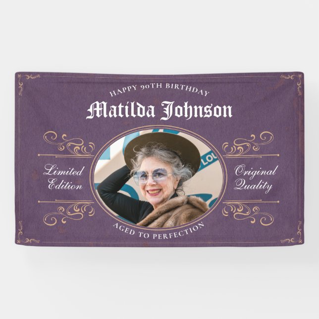 Aged to Perfection 90th Birthday Classic Vintage Banner (Horizontal)