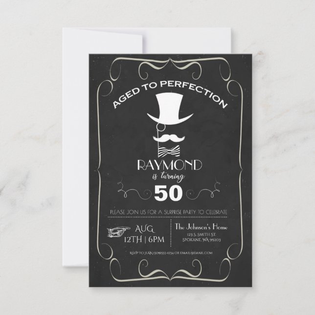 Aged to Perfection Adult Birthday Party Invite (Front)