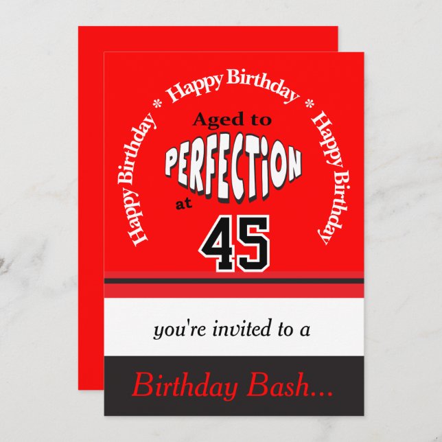 Aged to Perfection at 00 | Any Birthday Invitation (Front/Back)