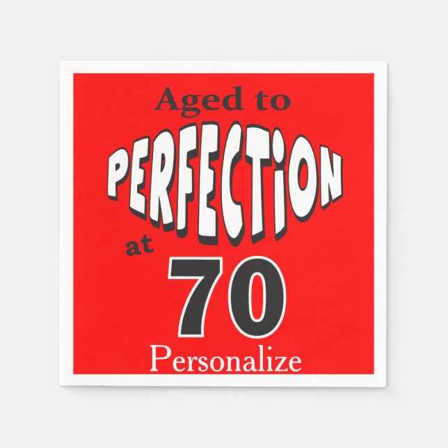 Aged to Perfection at 70 | 70th Birthday Napkin (Front)