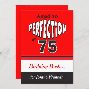 Aged to Perfection at 75 - 75th Birthday Invitation