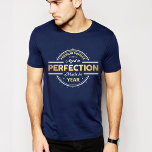 Aged to Perfection Birth Year T-Shirt<br><div class="desc">Premium vintage aged to perfection made in year XXXX,  in mixed white and shades of golden yellow uppercase and script font. Arranged in a white circle adorned with yellow stars. Personalise with a birth year.</div>