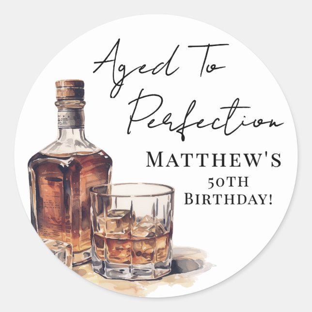 Aged To Perfection Birthday Classic Round Sticker (Front)