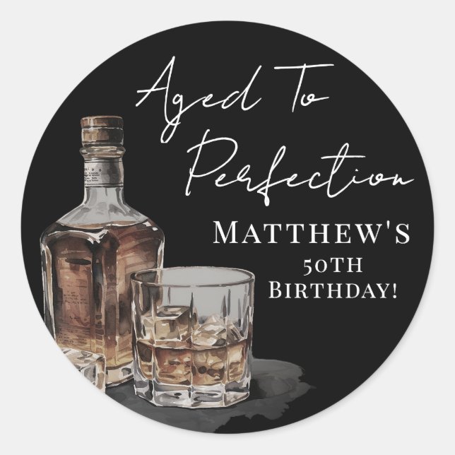 Aged To Perfection Birthday Classic Round Sticker (Front)