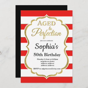 aged to perfection birthday invitation