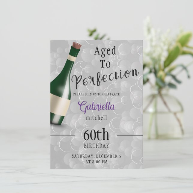 Aged to Perfection Birthday Invitation (Standing Front)
