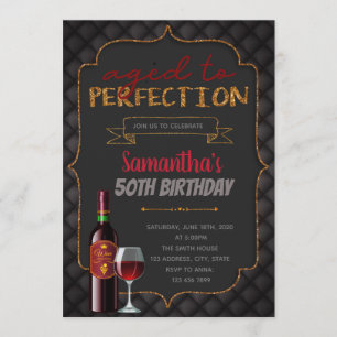Aged to perfection birthday invitation