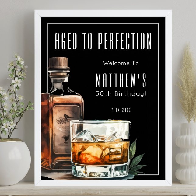 Aged To Perfection Birthday Party Poster (Aged To Perfection Birthday Party Poster)