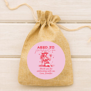 Aged to Perfection Cowgirl Pink Birthday Thank You Classic Round Sticker