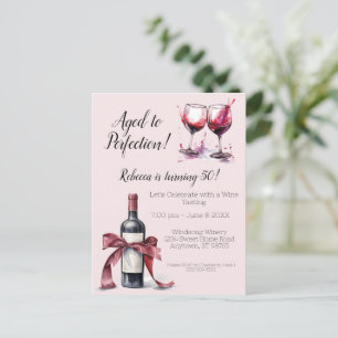 Aged to Perfection Customisable Wine Birthday Postcard