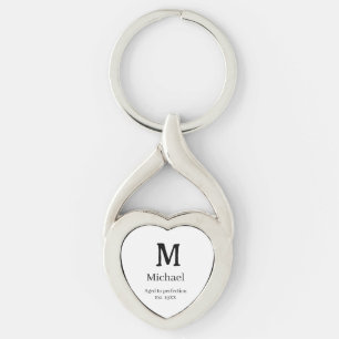 Aged to perfection est. 19XX monogram name letter Key Ring
