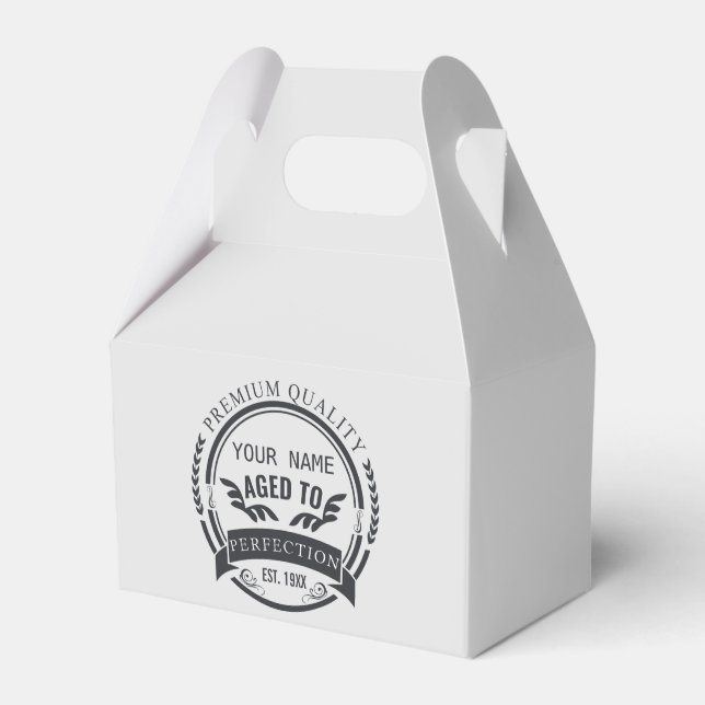 Aged to Perfection  Favour Box (Front Side)