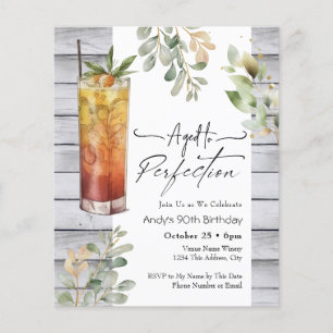 Aged to Perfection Floral 90th Birthday Invite