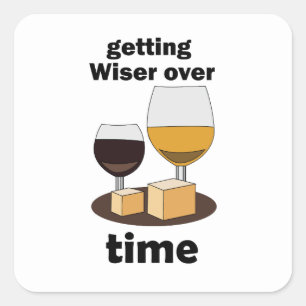Aged To Perfection Getting Wiser Over Time Square Sticker