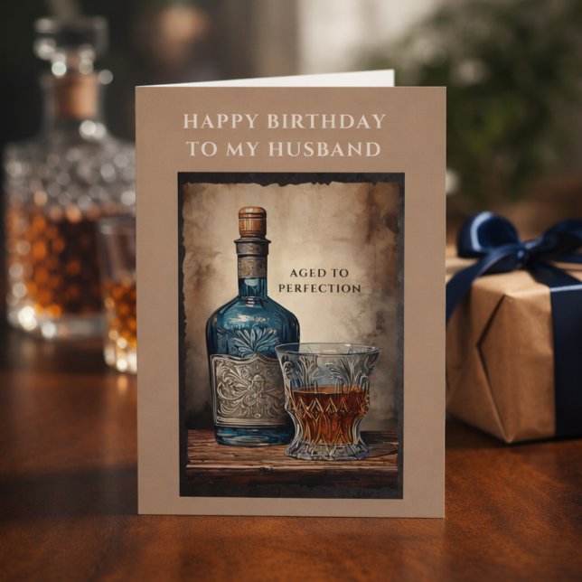 Aged to Perfection Husband Happy Birthday Card (Creator Uploaded)