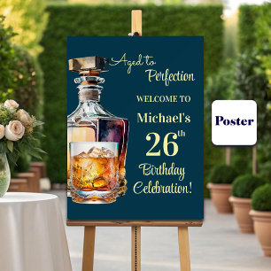 Aged to Perfection Men 26th Whiskey Birthday Poster