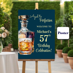 Aged to Perfection Men 57th Whiskey Birthday Poster