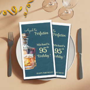 Aged to Perfection Men 95th Whiskey Birthday Napkin