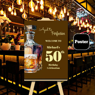 Aged to Perfection Men's 50th Whiskey Birthday Poster