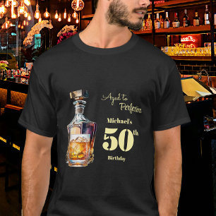 Aged to Perfection Men's 50th Whiskey Birthday T-Shirt