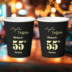 Aged to Perfection Men's 55th Birthday Paper Cups