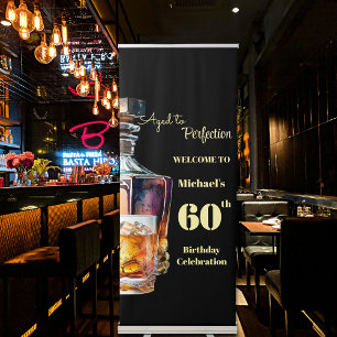 Aged to Perfection Men's 60th Whiskey Birthday Retractable Banner