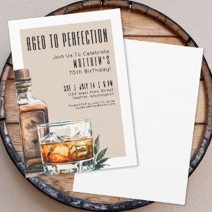 Aged To Perfection Men's 70th Birthday Party Invitation