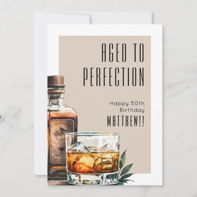 Aged To Perfection Men's Birthday Card (Front)