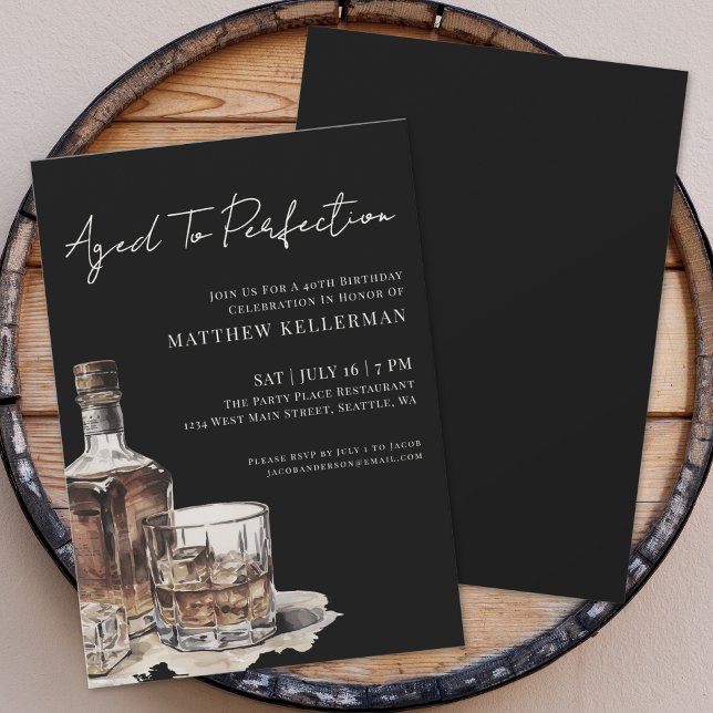 Aged To Perfection Men's Birthday Party Invitation (Aged To Perfection Men's Birthday Party Invitation)
