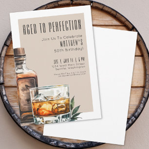 Aged To Perfection Men's Birthday Party Invitation