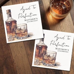Aged To Perfection Men's Birthday Party Napkin