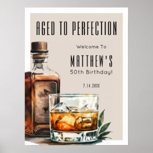 Aged To Perfection Men's Birthday Party Poster