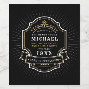 Aged to Perfection Name & Birth Year Birthday Wine Label