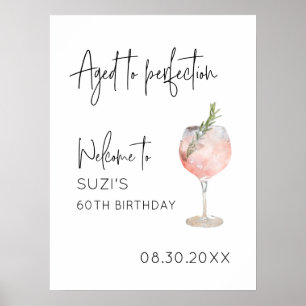 Aged to Perfection Party Welcome Sign Digital