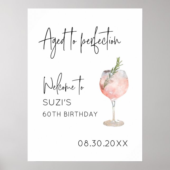 Aged to Perfection Party Welcome Sign Digital (Front)