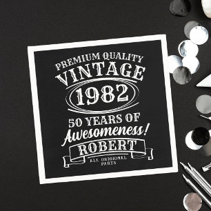 Aged To Perfection Personalised Vintage Birthday  Napkin