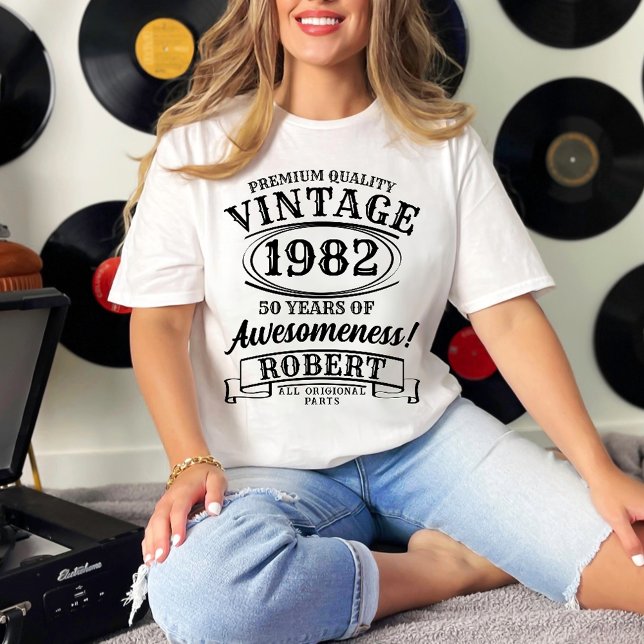 Aged To Perfection Personalised Vintage Birthday T-Shirt (Creator Uploaded)