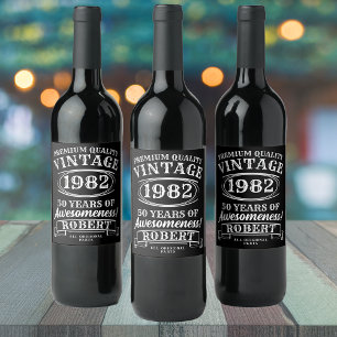 Aged To Perfection Personalised Vintage Birthday  Wine Label