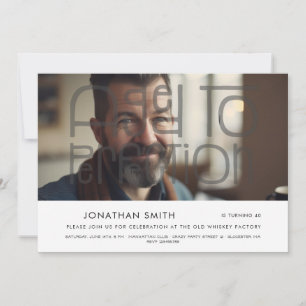 Aged to perfection photo man's birthday invitation