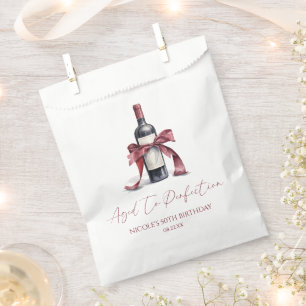 Aged To Perfection Red Wine Bow Birthday Party Favour Bags