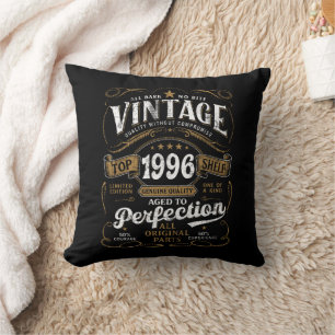 Aged To Perfection Vintage 1996 Birthday 30th Bday Cushion