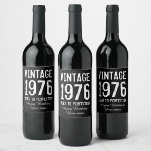 Aged to perfection vintage 50th Birthday party Wine Label